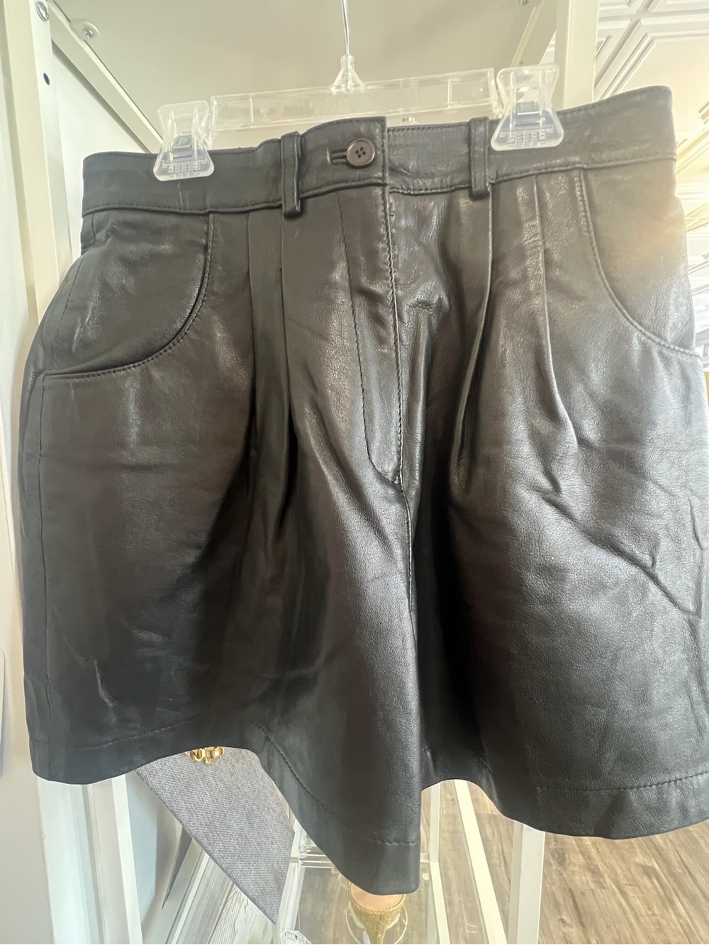 Vintage Black Faux Leather Women’s Shorts